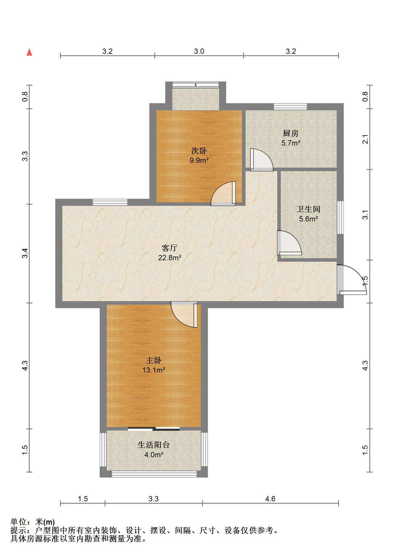 融悦华庭 2室2厅1卫 85m&sup2;