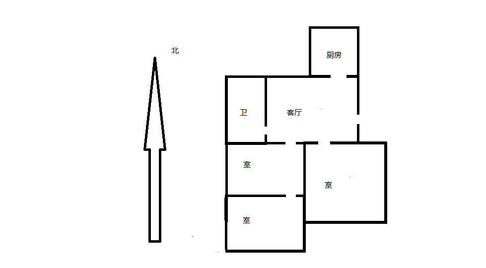 北郭北村 2室1厅1卫 65.59m&sup2;