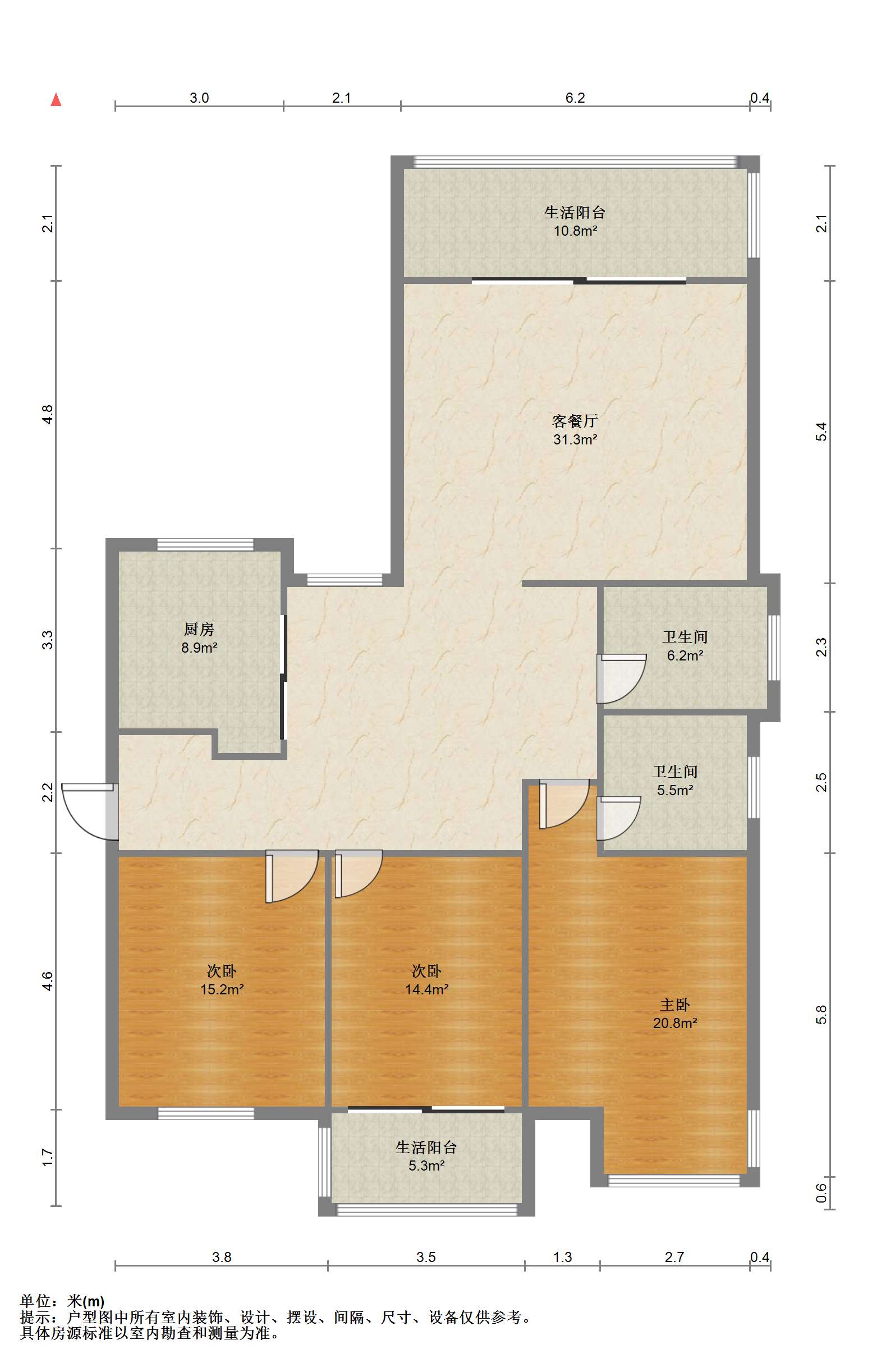 金水湾花园 3室2厅2卫 165m&sup2;
