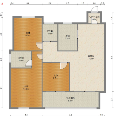 春溪集 3室2厅2卫 108m²