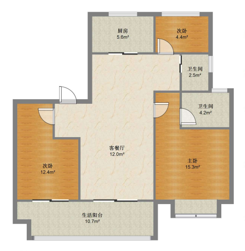 红星天铂 3室2厅2卫 112.95m&sup2;