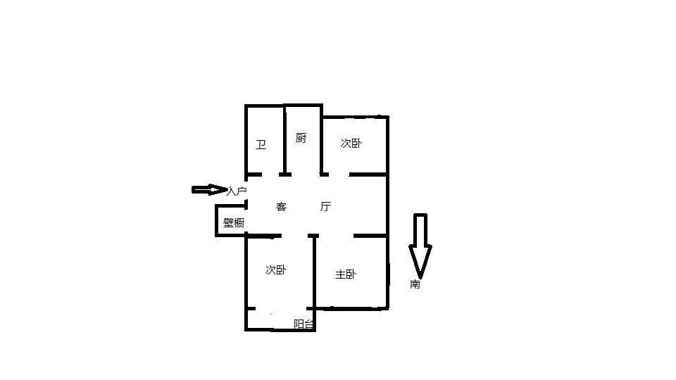 虹桥新苑 3室1厅1卫 103m&sup2;