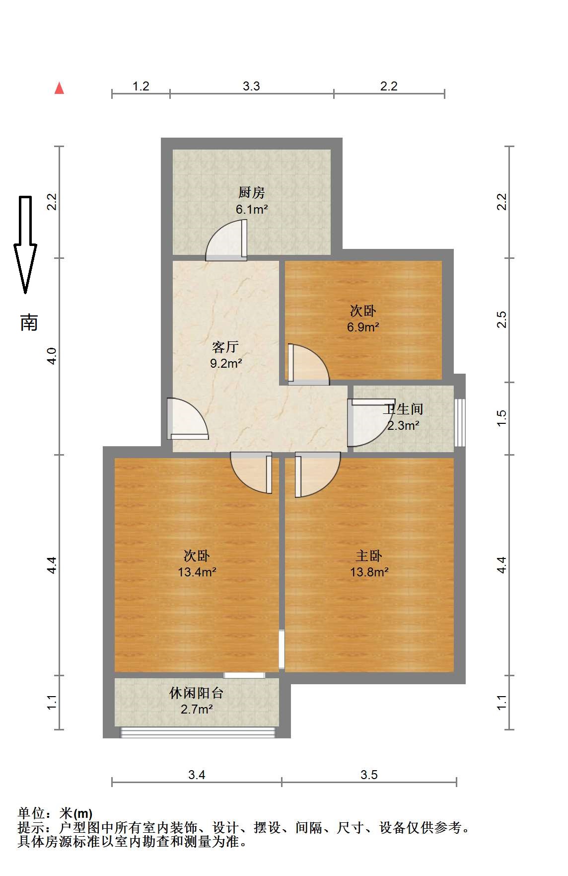 青年路新村 3室1厅1卫 68.26m&sup2;