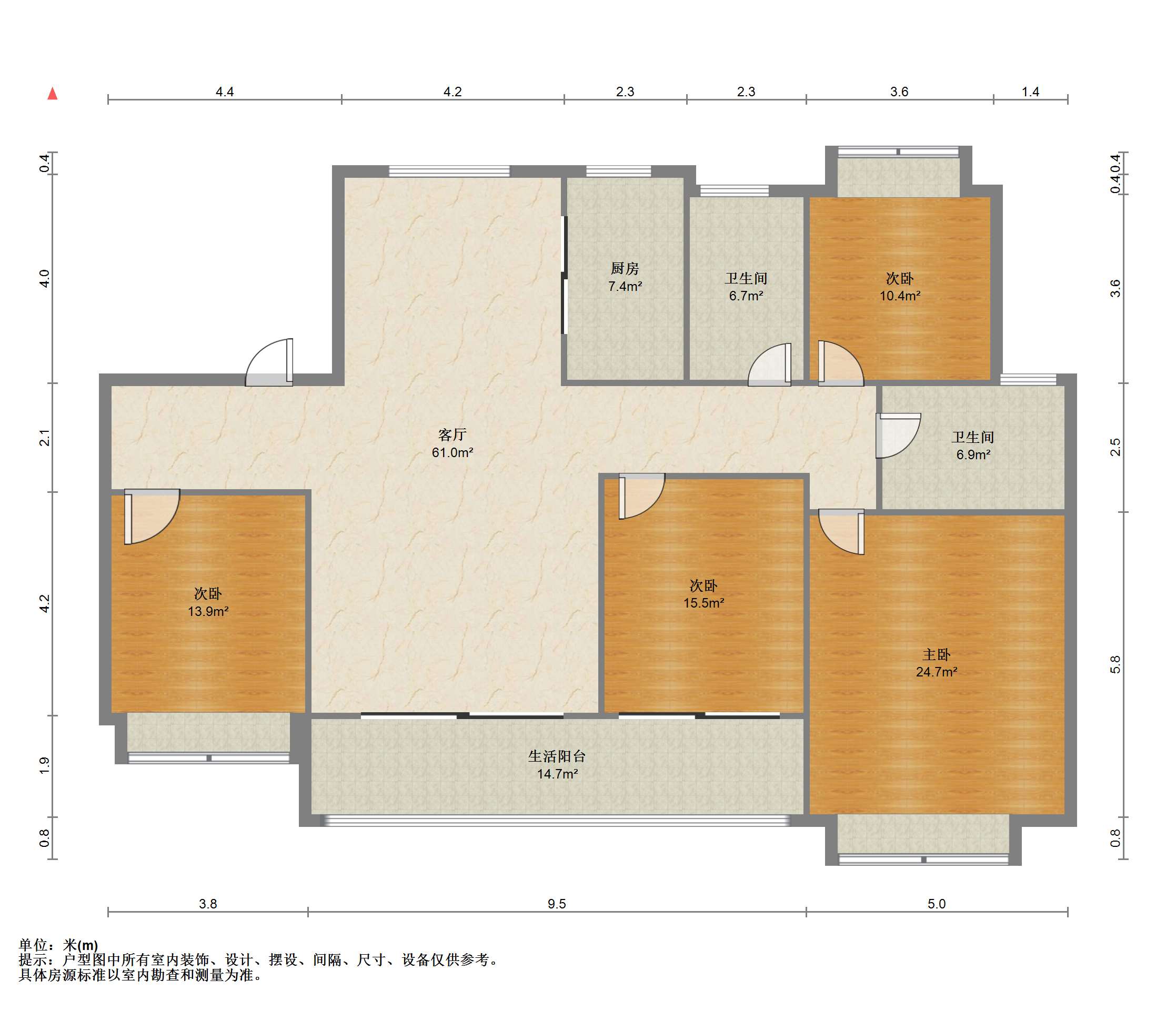 珑府 4室2厅2卫 142.55m&sup2;