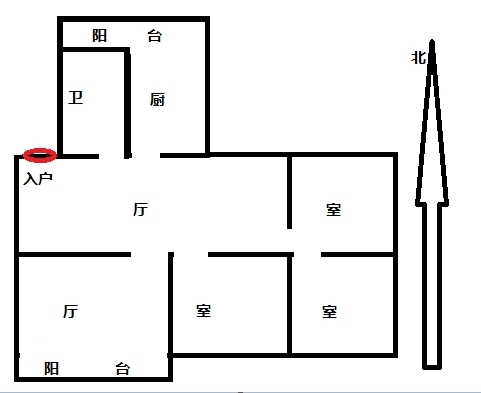 北濠桥东村 3室2厅1卫 111m&sup2;