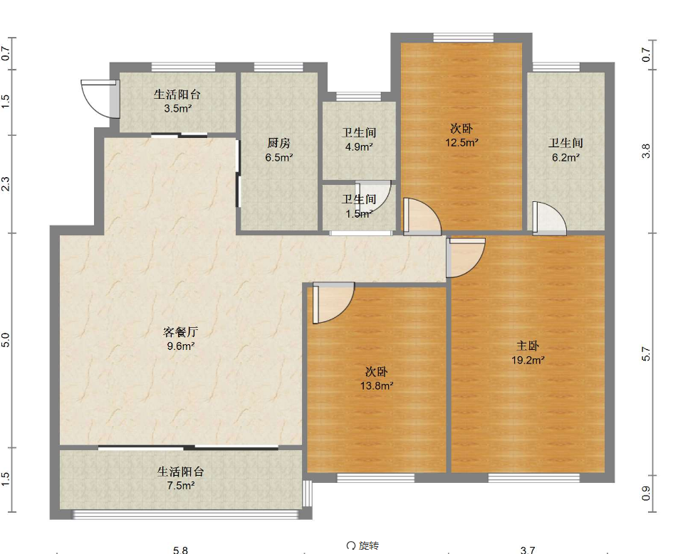 澜庭序 4室2厅2卫 128.7m&sup2;