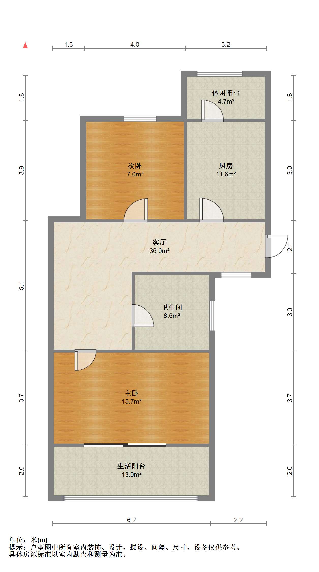 天一裕景苑 2室1厅1卫 90.00m&sup2;