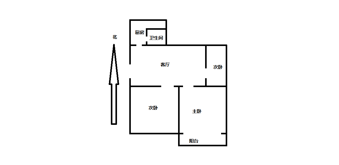 北濠桥新村 3室1厅1卫 83.01m&sup2;