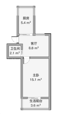 白家园 1室1厅1卫 42.17m&sup2;