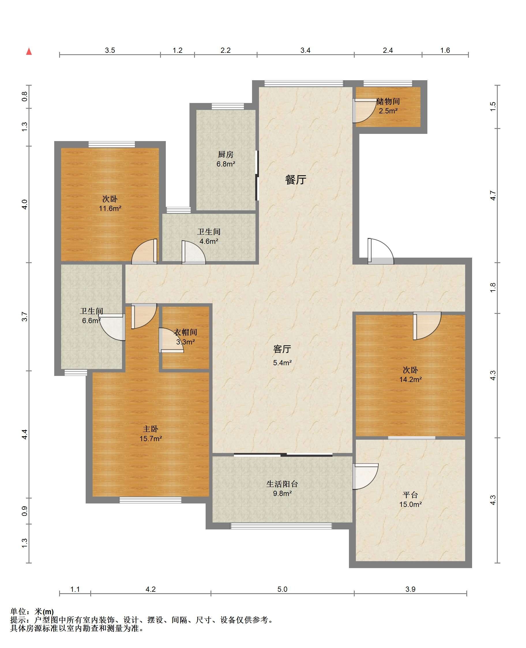 万濠华府 3室2厅2卫 165.79m&sup2;
