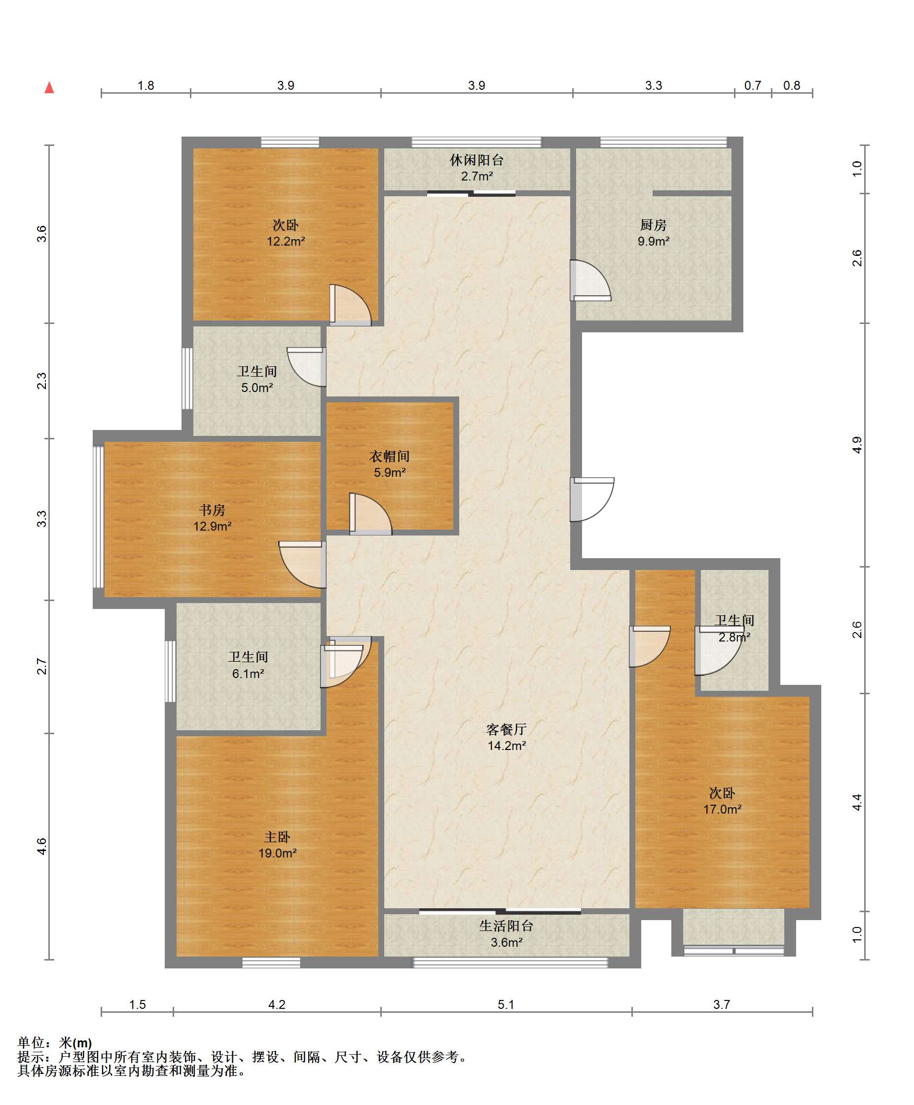 吴中豪景华庭 4室2厅3卫 179.33m&sup2;