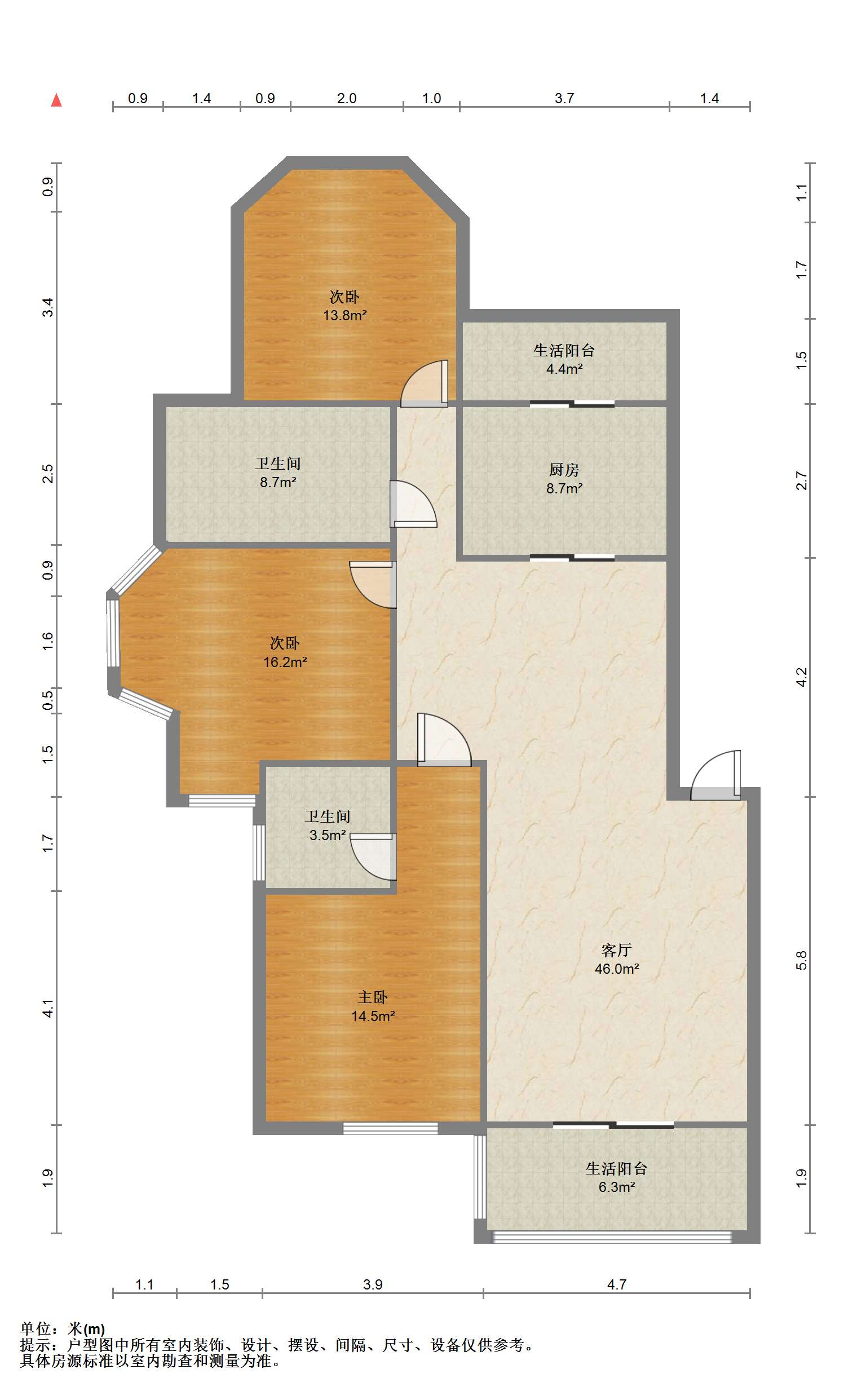 天润家园 3室2厅2卫 128.58m&sup2;