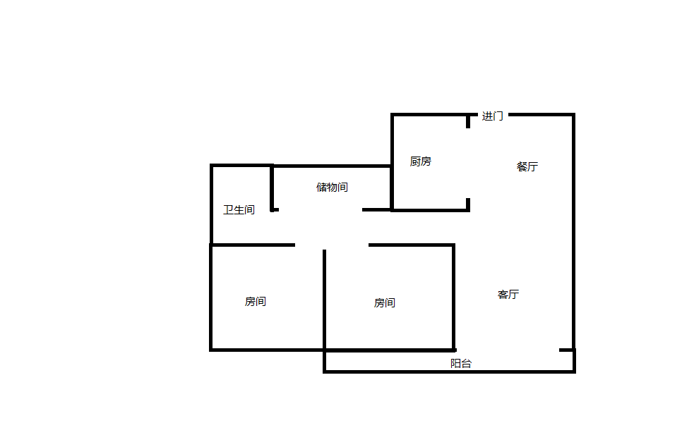 万濠星城 2室1厅1卫 90.17m&sup2;