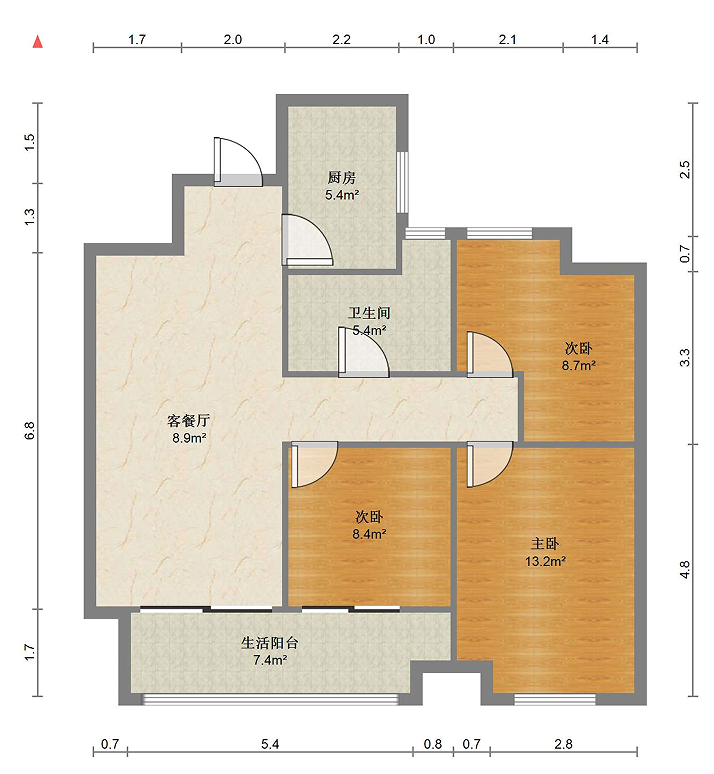 万科未来之光 3室2厅1卫 98m&sup2;
