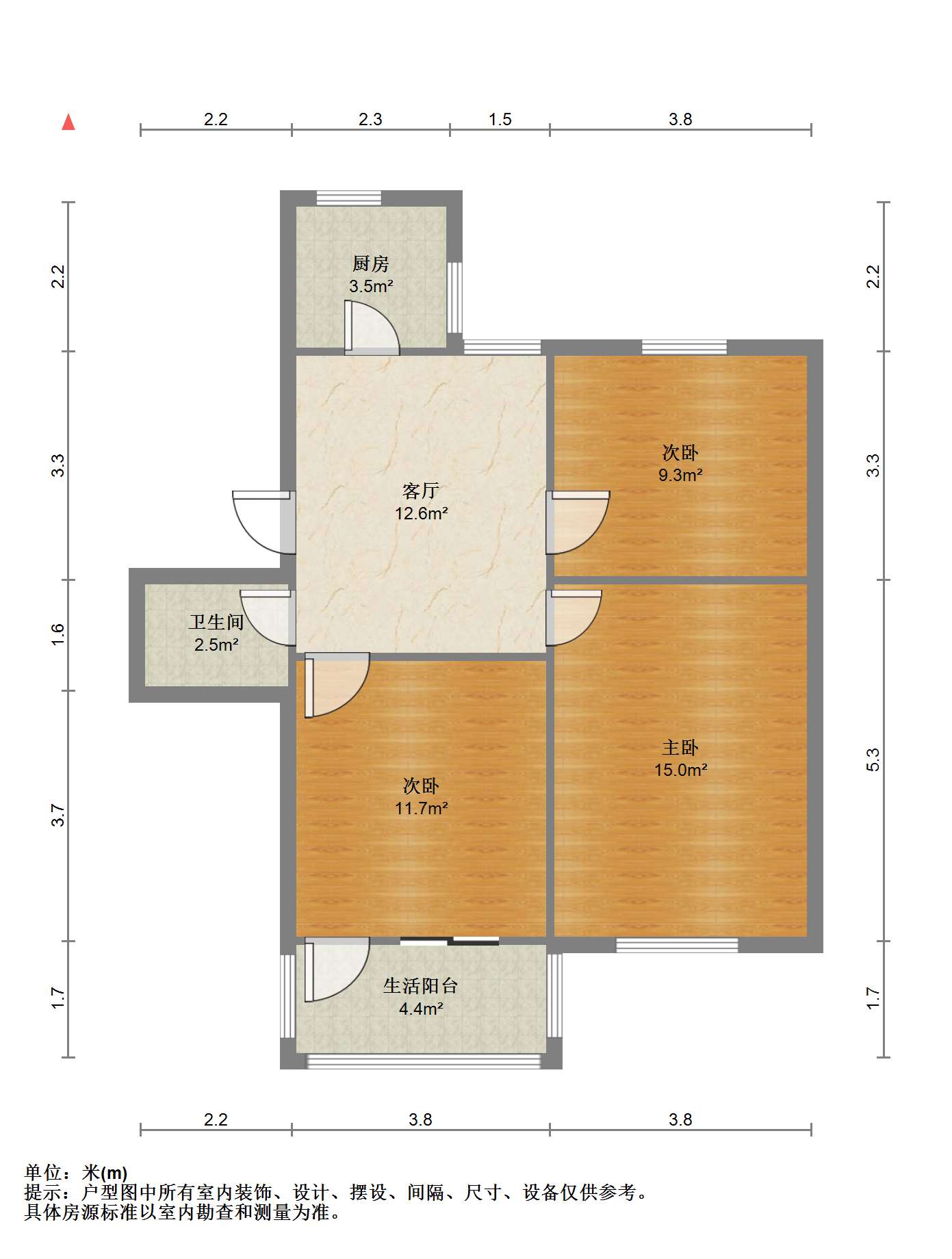 医校小巷6号 3室1厅1卫 72.7m&sup2;