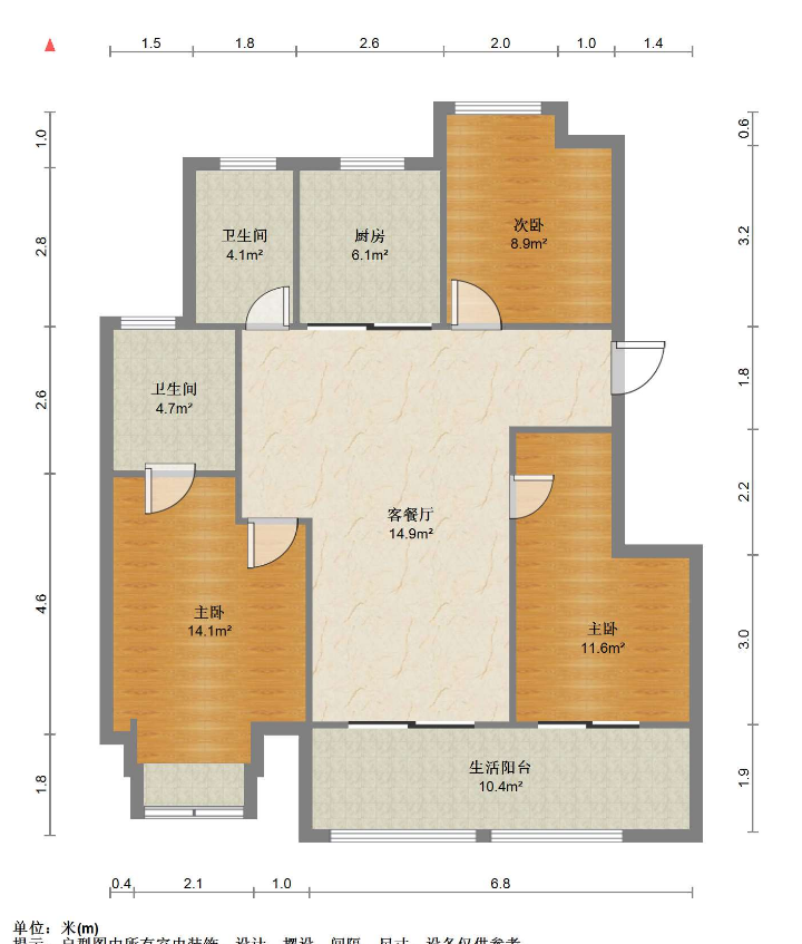 龙湖卓越&middot;悦珑湾 3室2厅2卫 110m&sup2;