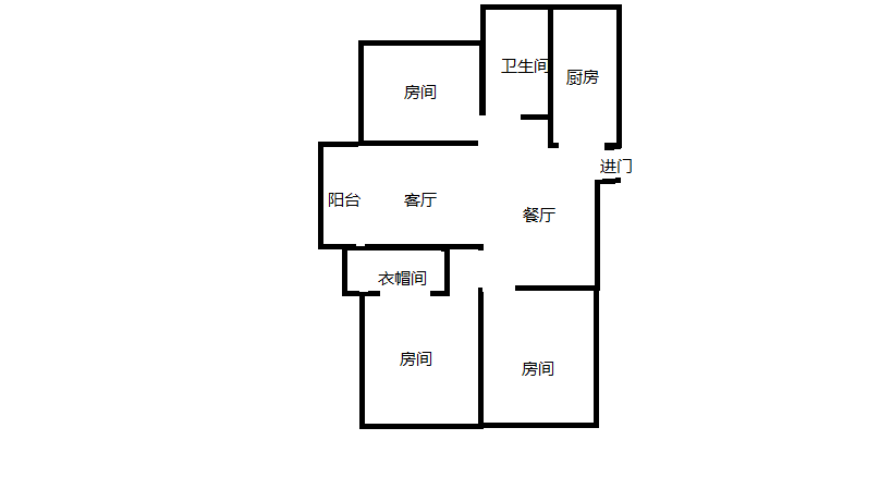 万濠星城 3室2厅1卫 128.00m²