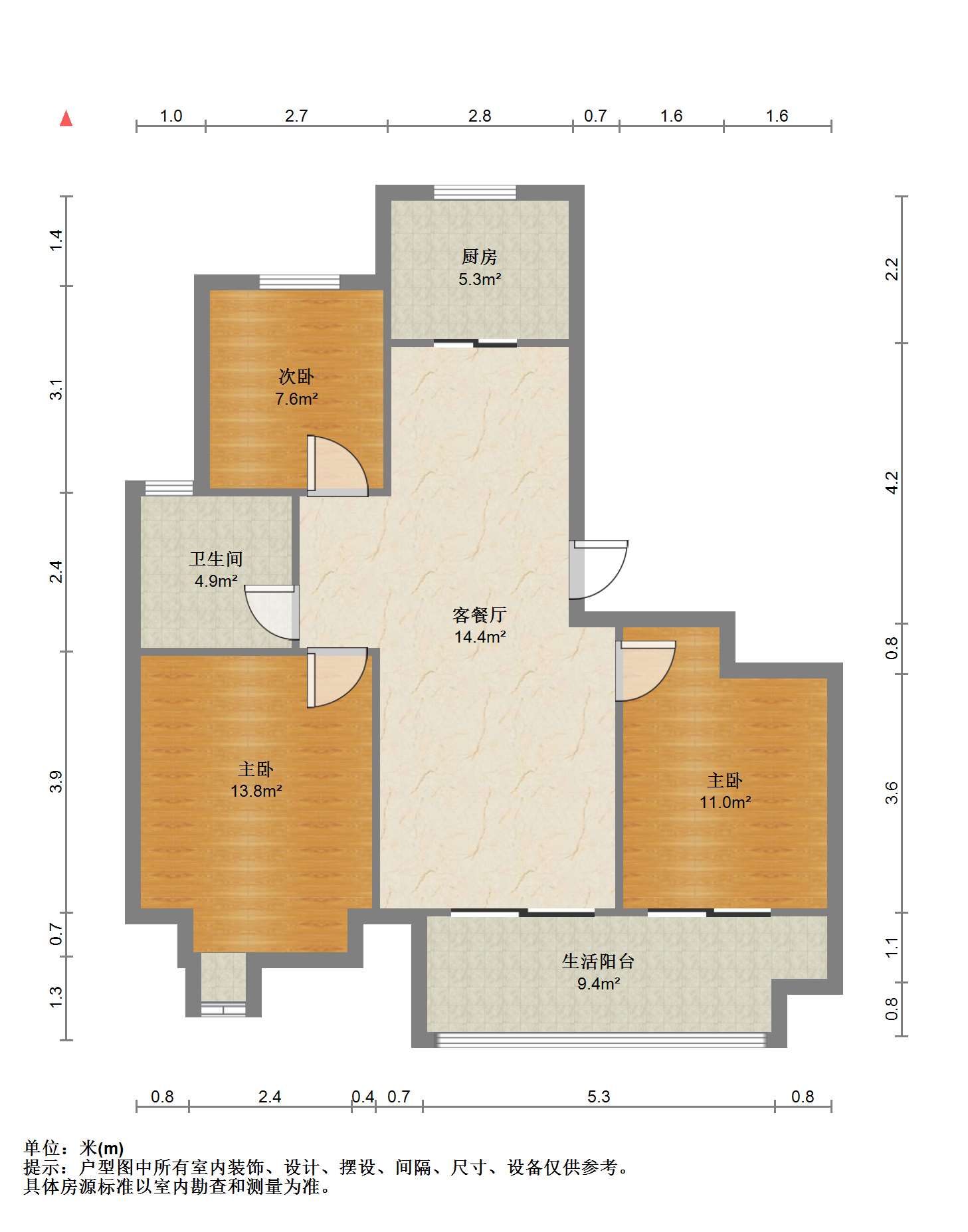 春晓熙岸 3室2厅1卫 110.22m&sup2;