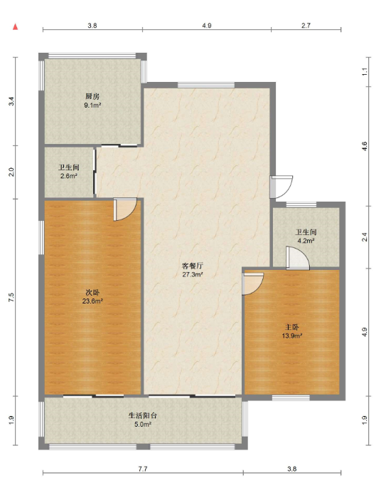 北濠桥东村 4室2厅2卫 210.92m&sup2;