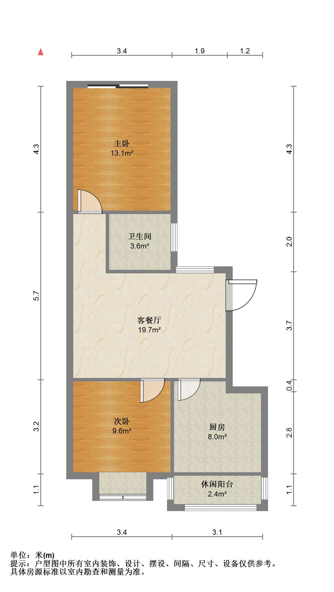 天一裕景苑 2室1厅1卫 93.11m&sup2;