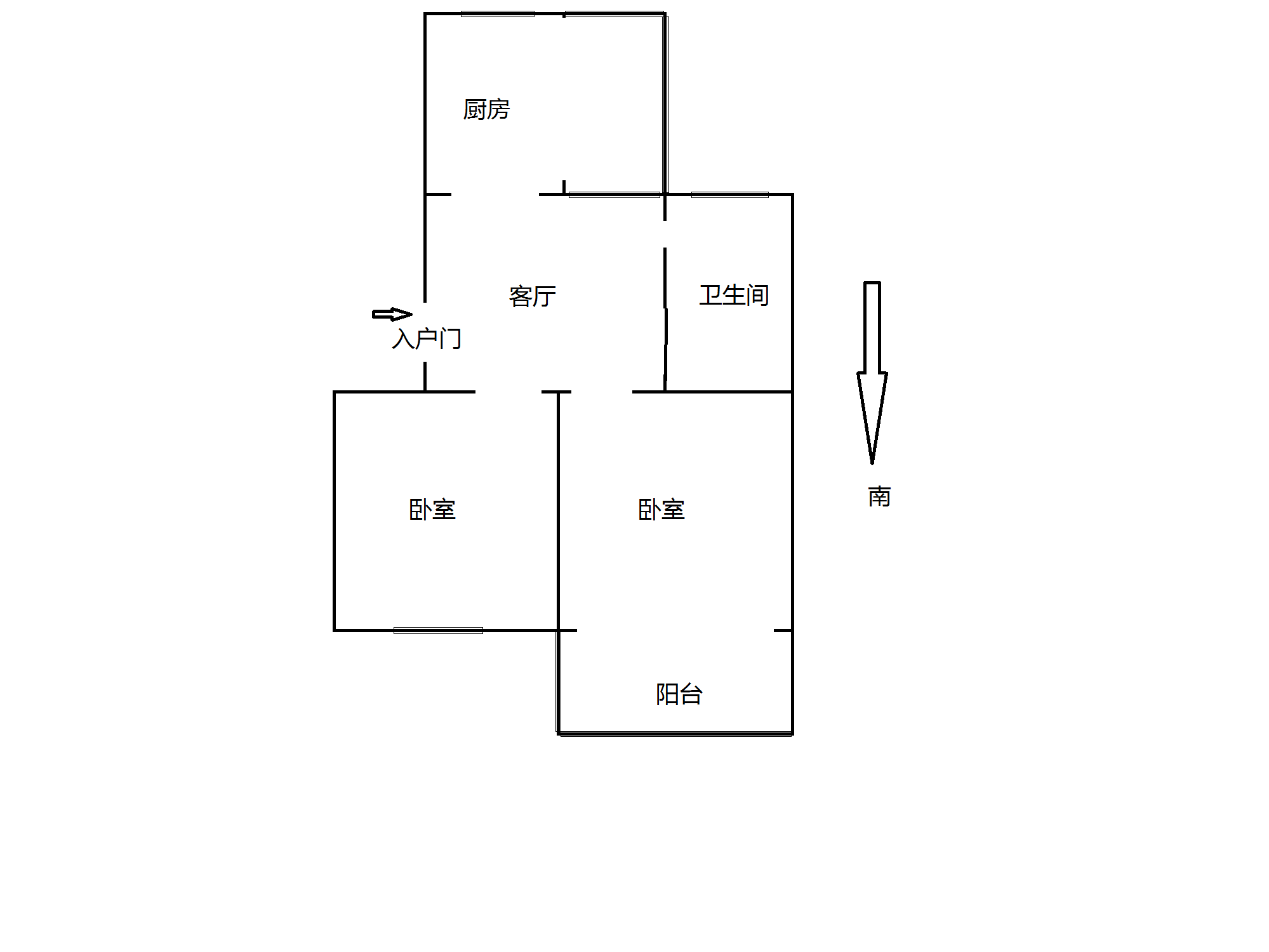 新建路新村(新建花苑) 2室1厅1卫 65.17m&sup2;