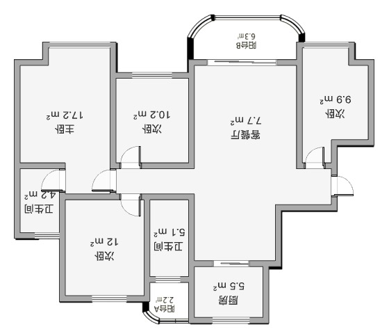 碧桂园天玺湾南区 4室2厅2卫 140m&sup2;