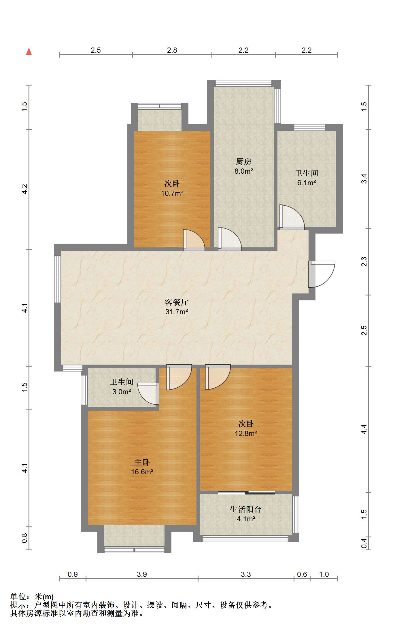 融悦华庭 3室2厅2卫 129m&sup2;