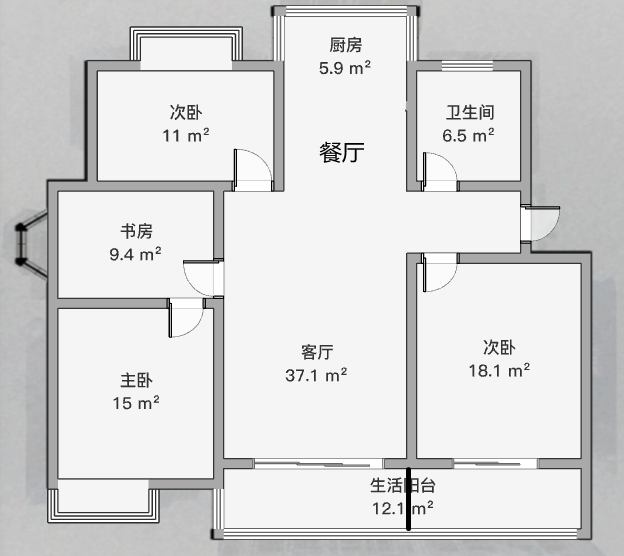 春晖花园 3室2厅2卫 122.11m&sup2;