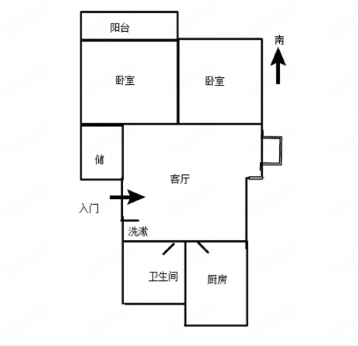 三里墩花苑四期 2室1厅1卫 80m&sup2;