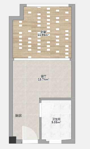 崇川星光域 1室1厅1卫 50m&sup2;