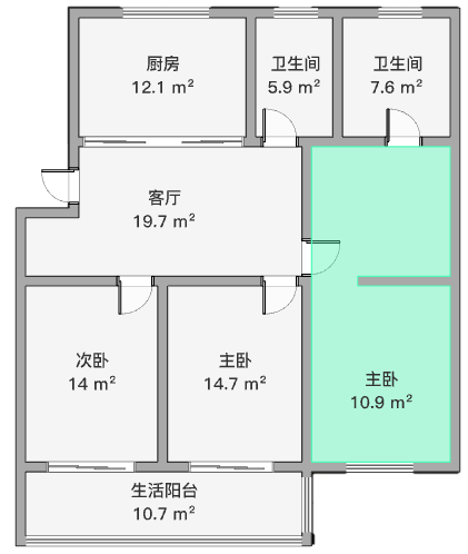 富贵北园 3室2厅2卫 124m&sup2;