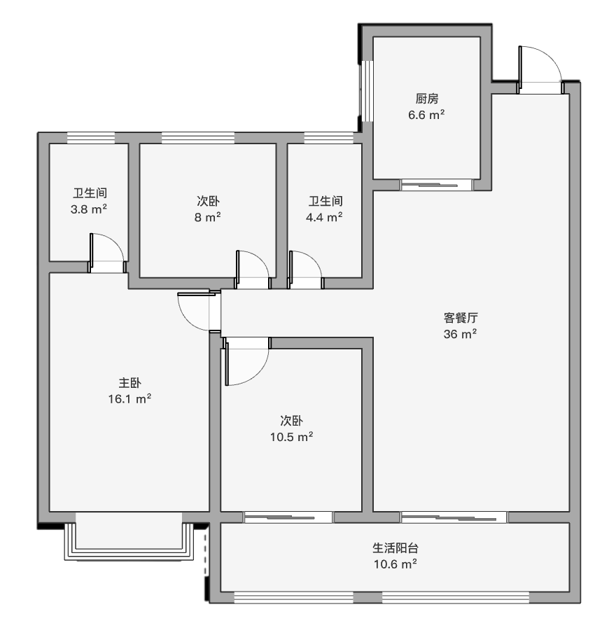 华强城四期 3室2厅2卫 121m&sup2;