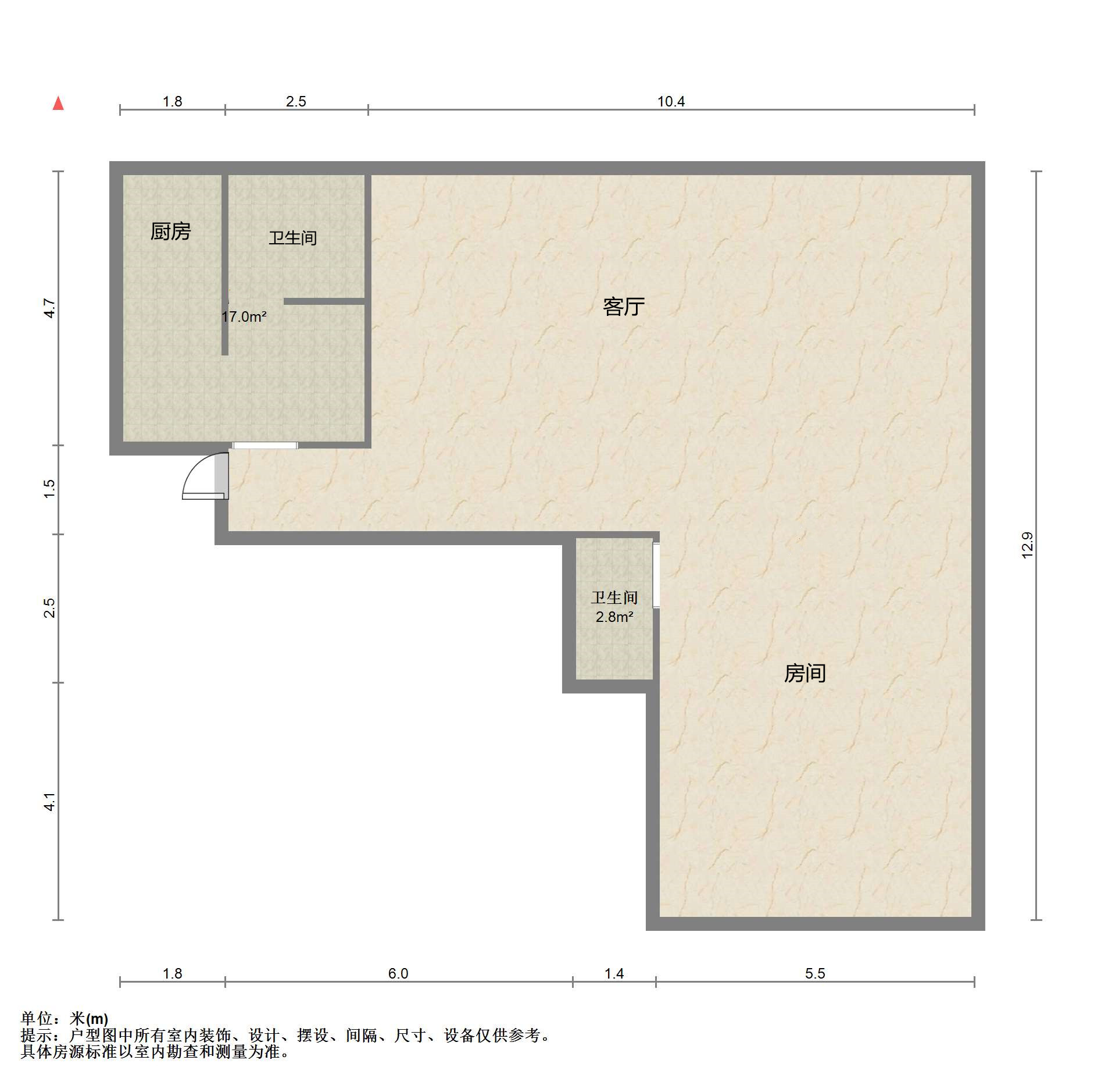 苏建学府雅居 1室1厅2卫 146.27m&sup2;