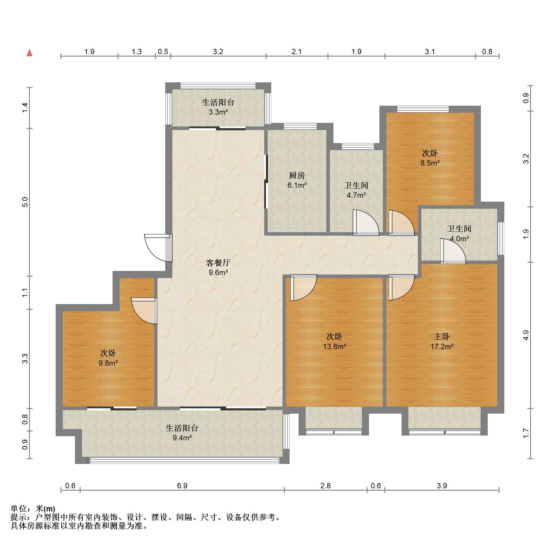 世茂云锦(九龙庭广场) 4室2厅2卫 146.11m&sup2;