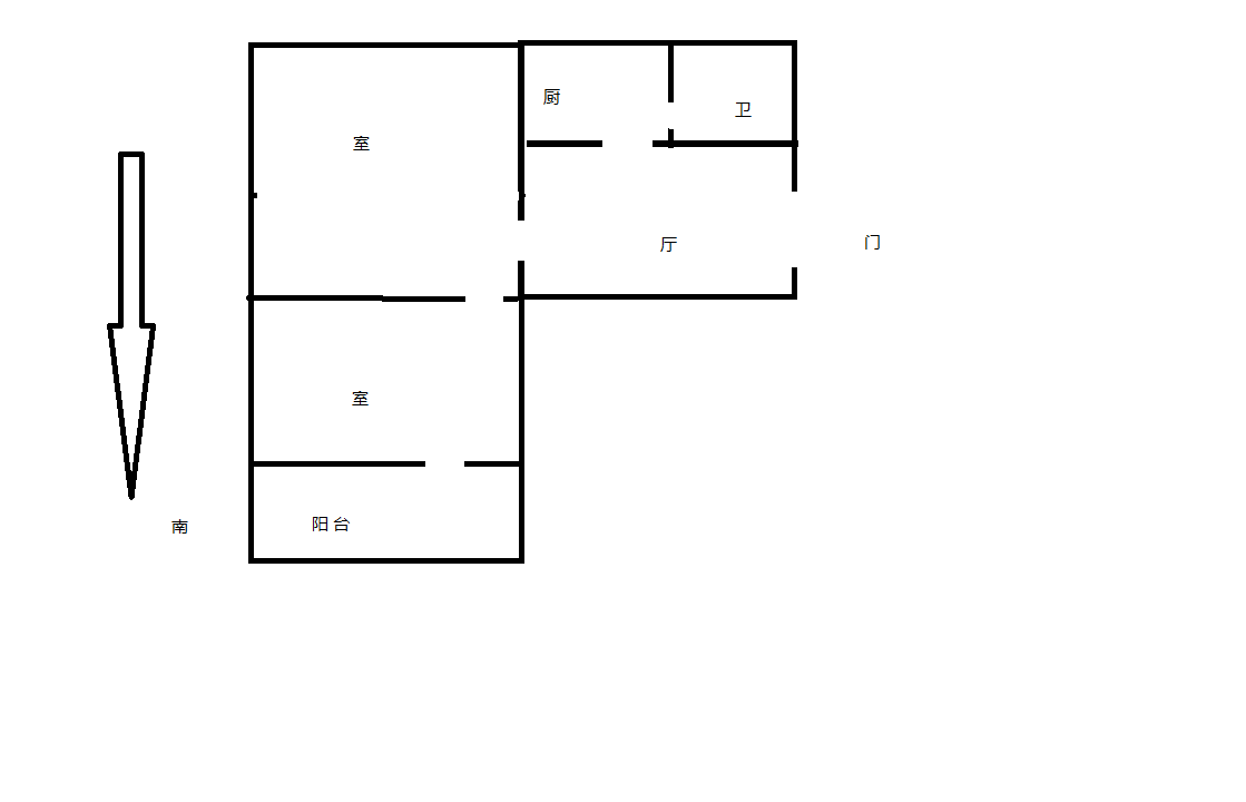 姚港路3号 2室1厅1卫 54.93m&sup2;