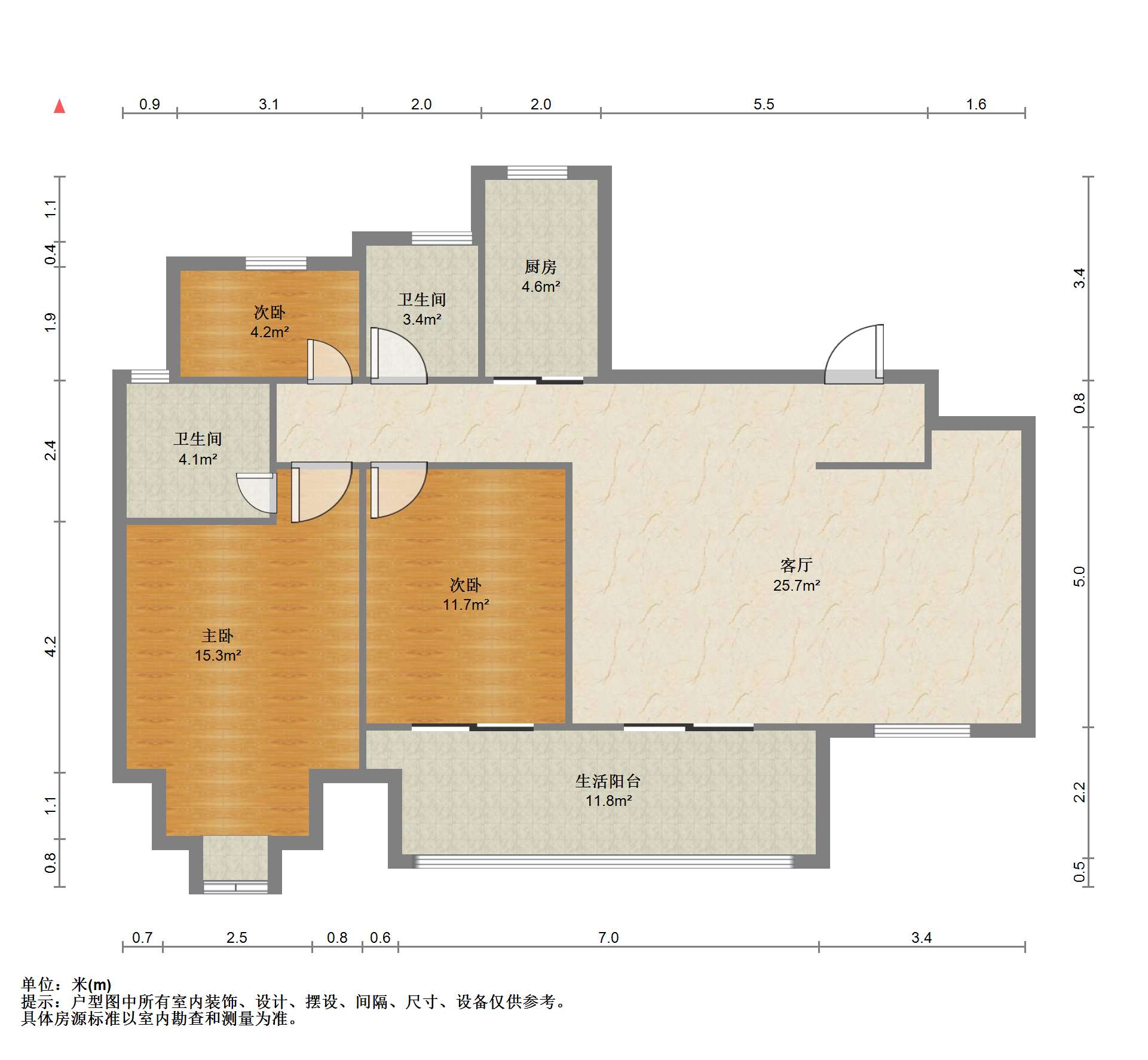 佳源都市 3室2厅2卫 119.00m&sup2;
