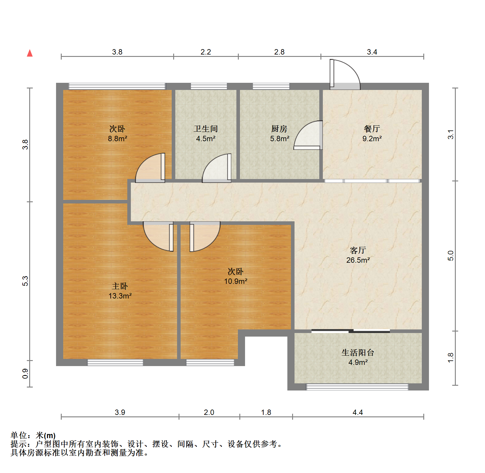 景瑞御府 3室1厅1卫 93m&sup2;