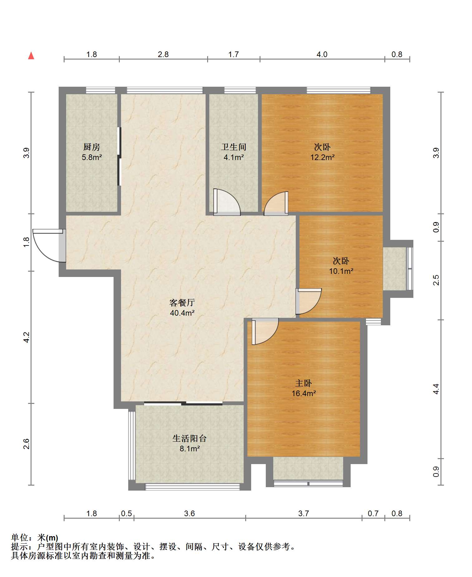 桂花小镇 3室2厅1卫 125.33m&sup2;
