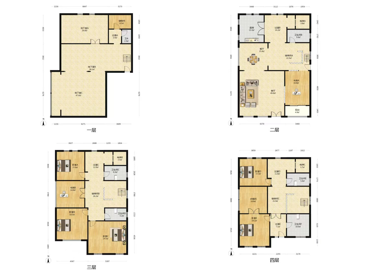 顺发御园 5室2厅4卫 369m²