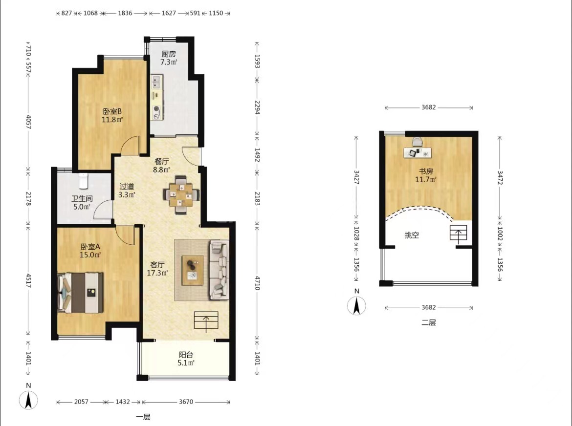 苏建阳光新城 3室1厅2卫 89.74m&sup2;