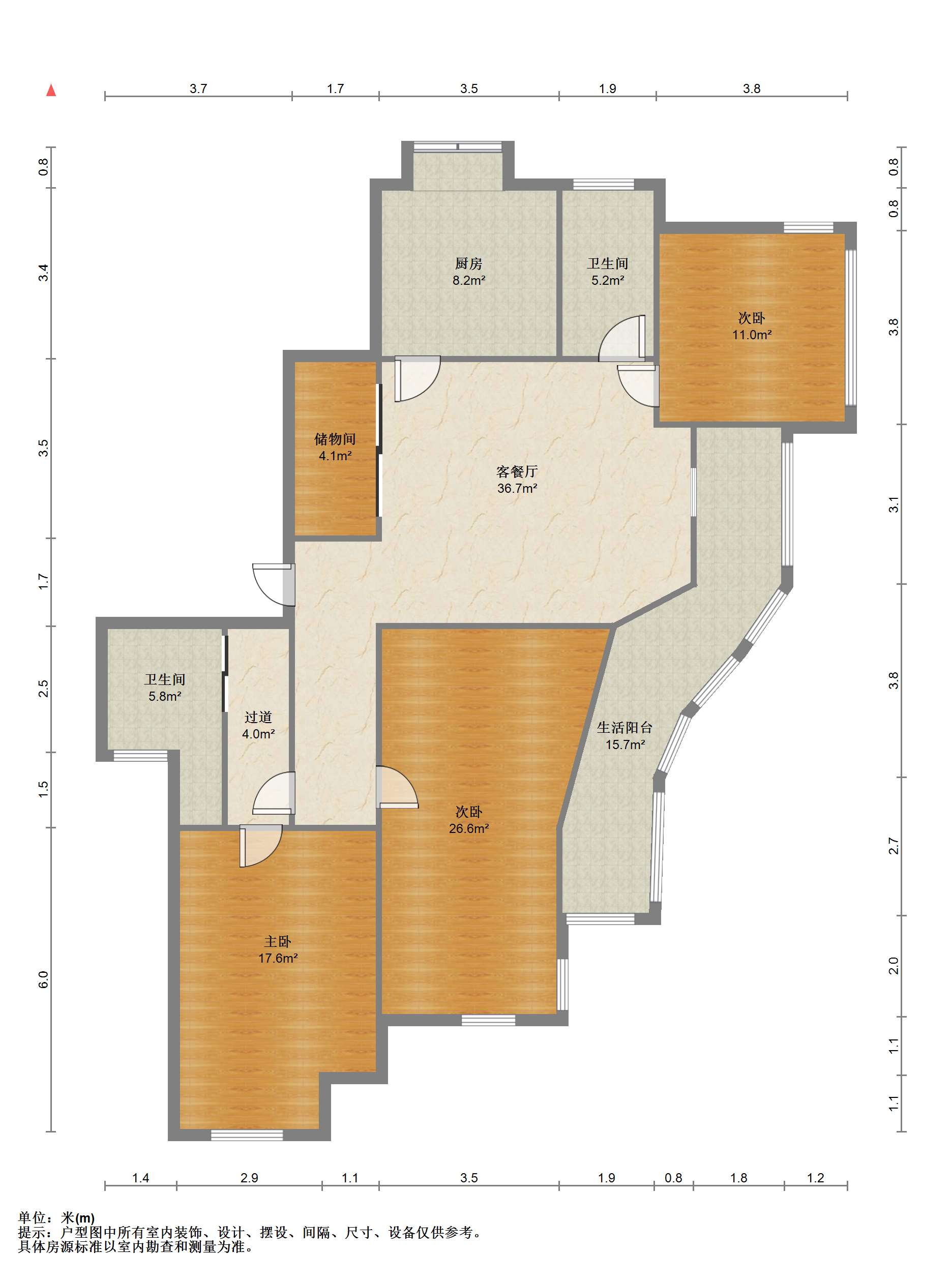 绿城玉兰公寓 3室1厅2卫 172.82m&sup2;