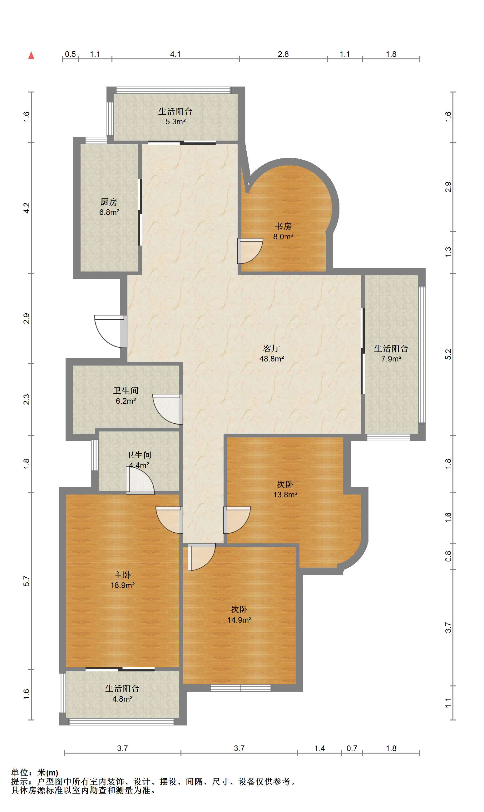 益兴名流府 4室2厅2卫 171.93m&sup2;