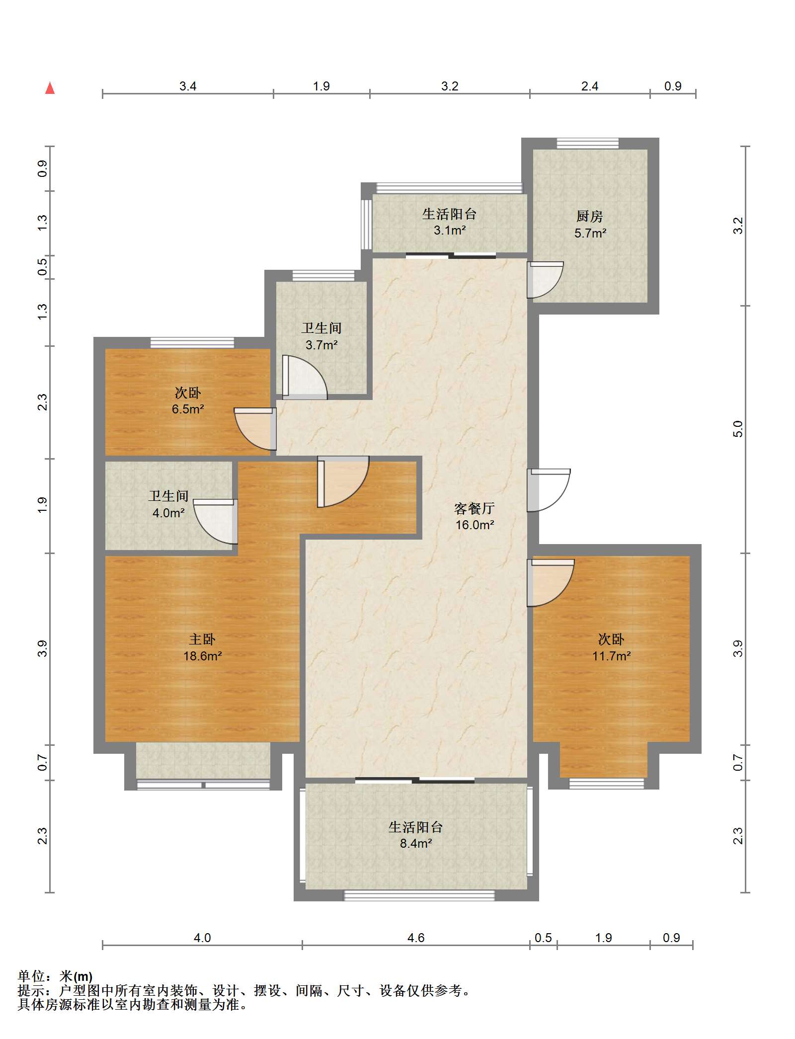 南通1912 3室2厅2卫 128.10m&sup2;