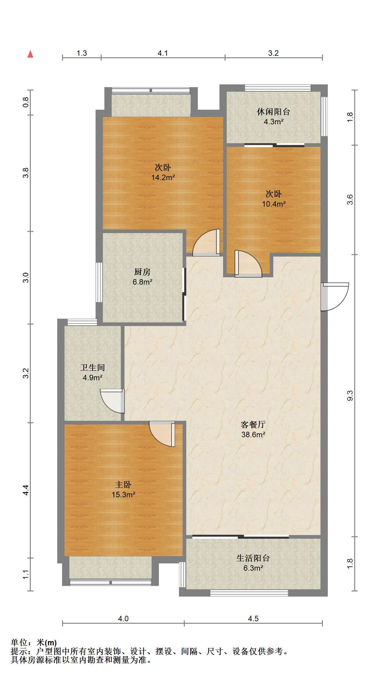 华润悦锦湾 3室2厅1卫 113m&sup2;