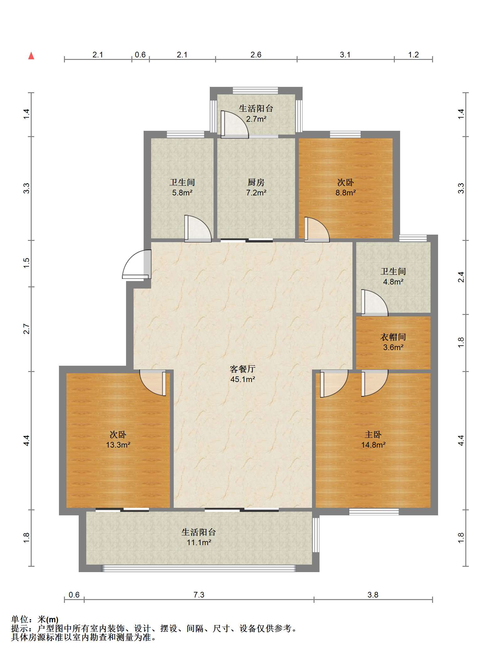 十里花苑 3室2厅2卫 150m&sup2;