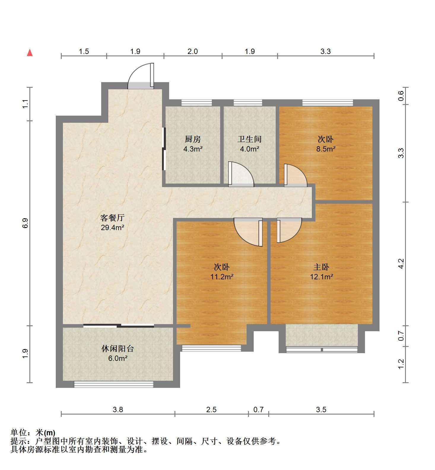 新城香溢紫郡 3室2厅1卫 97.00m&sup2;