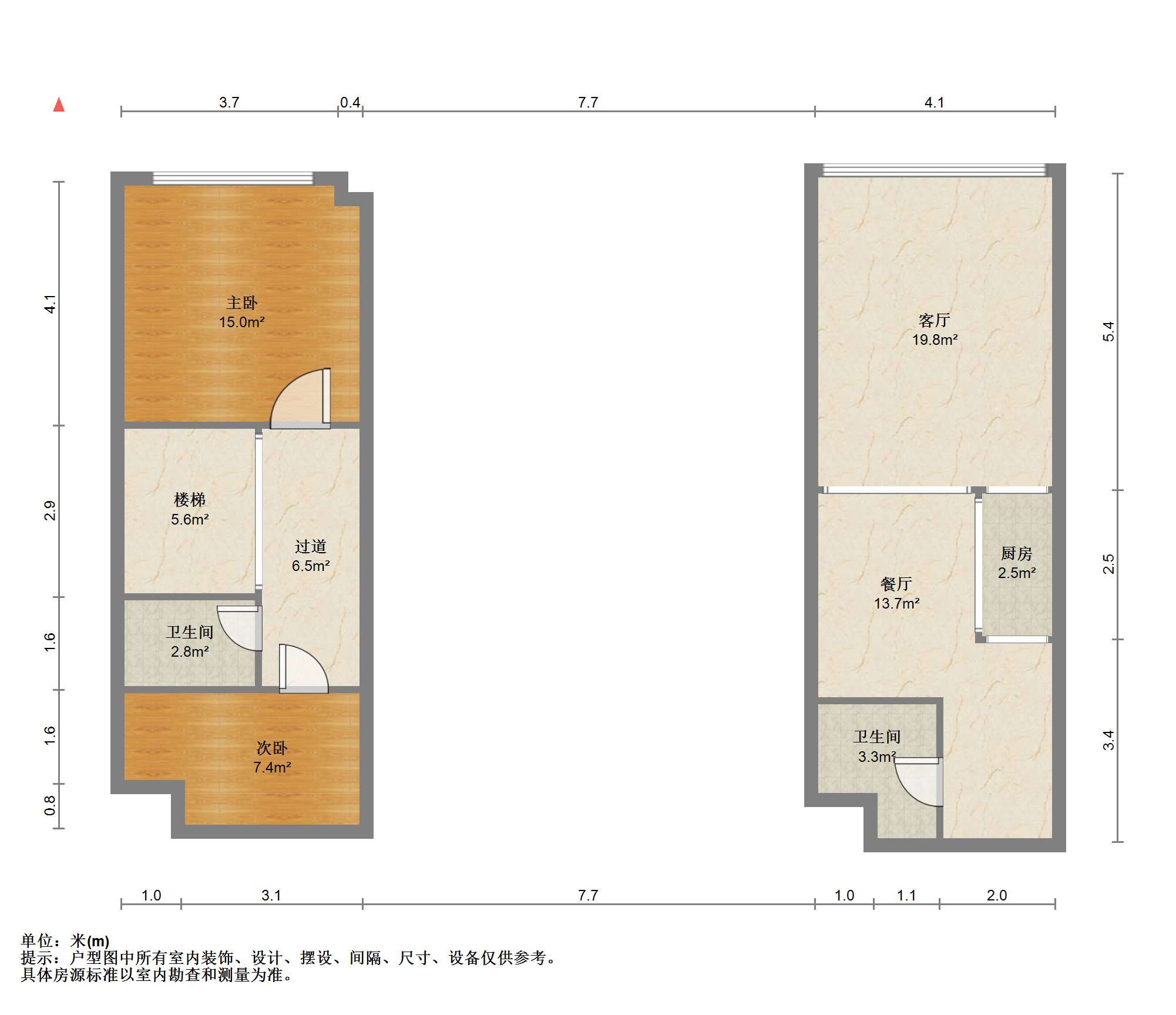中南世纪城北区 1室1厅1卫 40.4m&sup2;