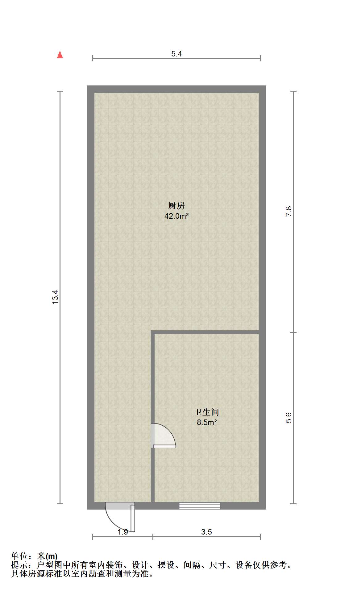 永和佳苑北区 1室1厅1卫 33.00m&sup2;