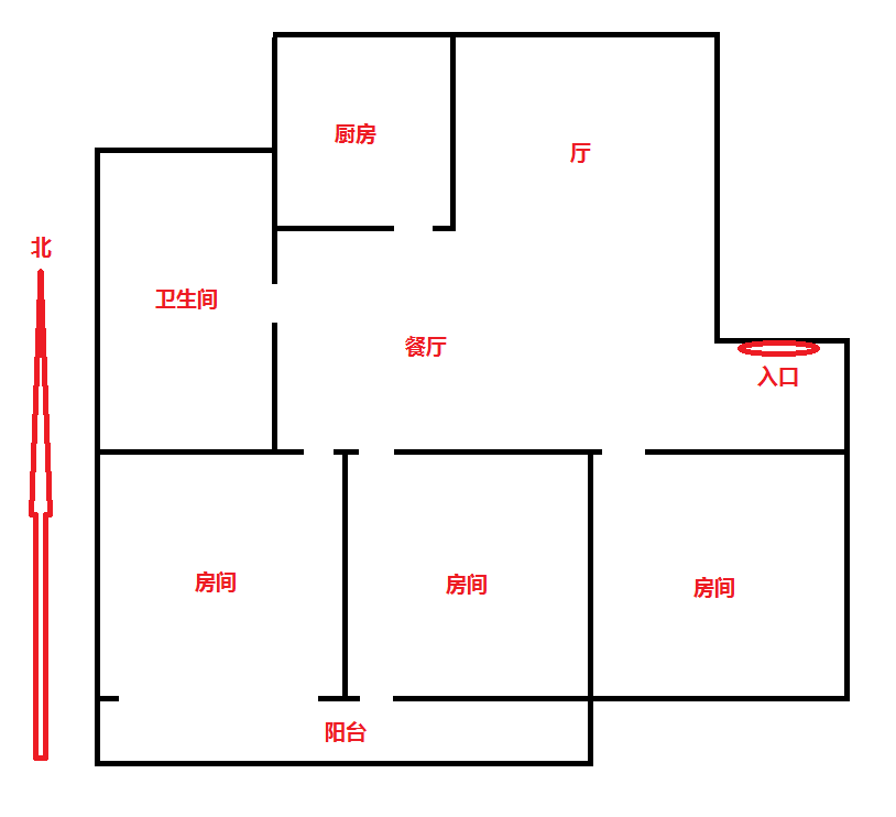 森大蒂花苑北区 3室2厅1卫 122m²