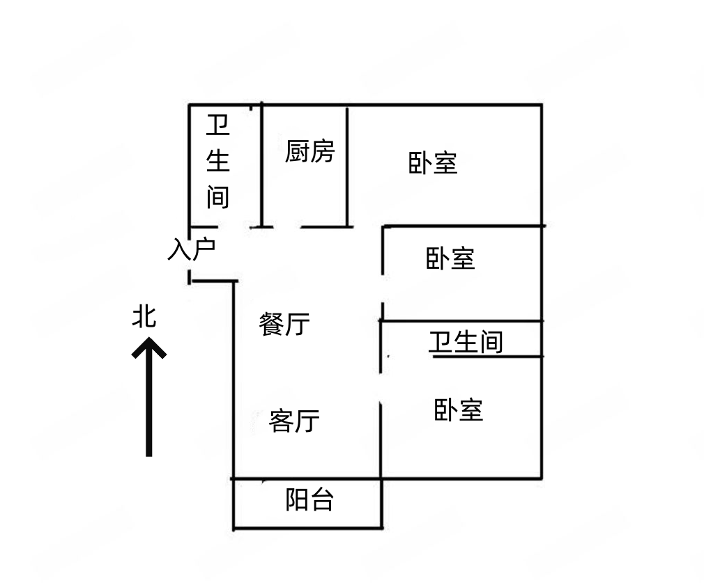 万科濠河传奇 3室2厅1卫 107.13m&sup2;